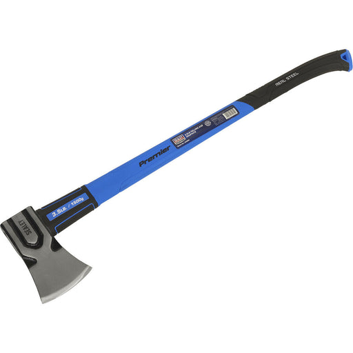 3.5lb Felling Axe - Drop Forged Carbon Steel - Fibreglass Shaft - Tree Cutting Loops