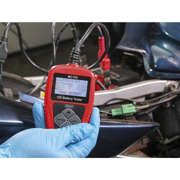 12V Motorcycle Digital Battery Tester - PC Compatible - Vehicle Diagnostic Tool Loops