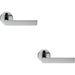 2x PAIR Flat Rectangular Bar Handle on Round Rose Concealed Fix Polished Chrome Loops