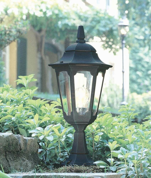 Outdoor IP44 1 Bulb Wall Ground Pedestal Lamp Light Black LED E27 100W d02084 Loops