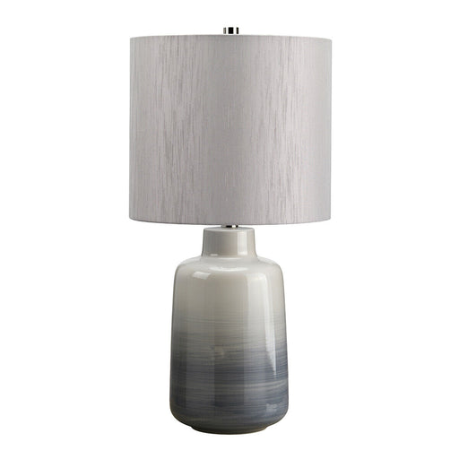 Table Lamp Small Light Grey Shade Blue & Grey Glaze Blue and Grey LED E27 60W Loops