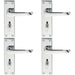 4x PAIR Straight Victorian Lever on Bathroom Backplate 150 x 42mm Chrome Loops