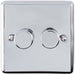 2 PACK 2 Gang 400W 2 Way Rotary Dimmer Switch CHROME Light Dimming Plate Loops