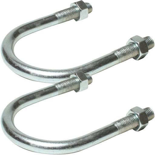 2 Pack 2" 50 61mm U Bolts Zinc Plated Steel Nuts Pole Grip Bracket Clamp Loops