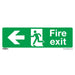1x FIRE EXIT (LEFT) Health & Safety Sign - Self Adhesive 300 x 100mm Sticker Loops