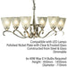 Luxury Hanging Ceiling Pendant Light Bright Nickel Deco Glass 6 Lamp Chandelier Loops