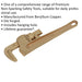 300mm Non-Sparking Adjustable Pipe Wrench - 60mm Jaw Capacity - Beryllium Copper Loops