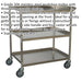 3 Level Stainless Steel Workshop Trolley - 810 x 458 x 862mm - 30kg Per Shelf Loops