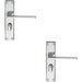 2x Flat Straight Lever on Bathroom Backplate Handle 180 x 40mm Polished Chrome Loops