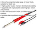 40W / 12V Low Voltage Soldering Iron - Ultra-Slim Grip & 1.5m DC Battery Clips Loops