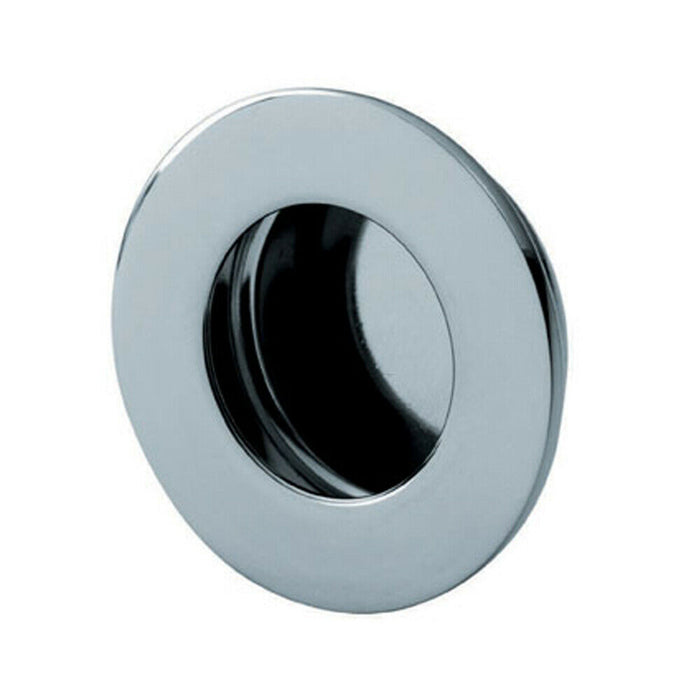 Circular Low Profile Recessed Flush Pull 50mm Diameter Bright Stainless Steel Loops