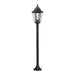 IP44 Outdoor Bollard Light Black & Silver Lantern 1200mm Tall Post 60W E27 Loops
