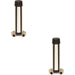2x Rubber Tipped Doorstop Cylinder with Rose Wall Mounted 71mm Polished Nickel Loops