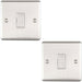 2 PACK 13A DP Unswitched Fuse Spur SATIN STEEL White Mains Isolation Wall Plate Loops