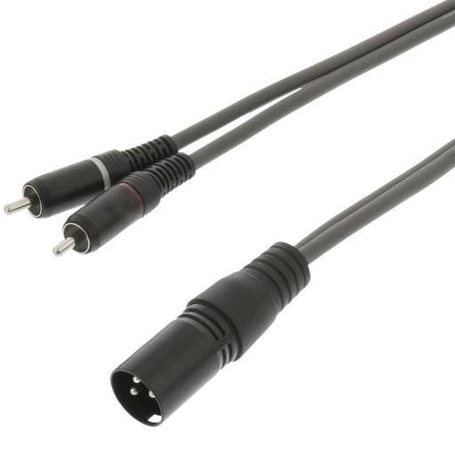 1.5m (Twin) 2x RCA PHONO Male Plug to XLR 3 Pin Male Cable Lead Audio PA Mixer Loops