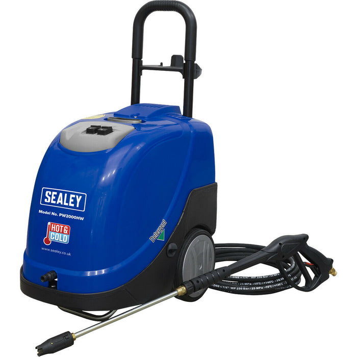 Heavy Duty Hot & Cold Pressure Washer - Diesel Water Heater - 2100W Motor Loops