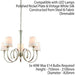 Luxury Hanging Ceiling Pendant Light Bright Nickel White Silk 5 Lamp Chandelier Loops
