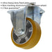 125mm Fixed Plate Castor Wheel - 50mm Tread - Non-Marking Aluminium & PU Plastic Loops