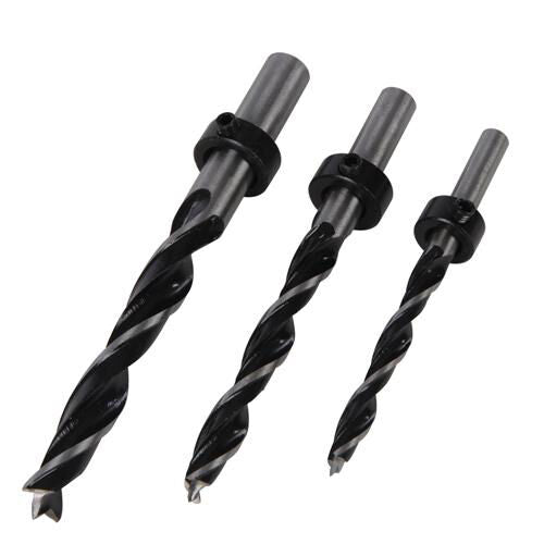 3 Piece Dowel Drill Set | 6mm 8mm 10m Kit | Pocket Hole Jig Accessories Loops