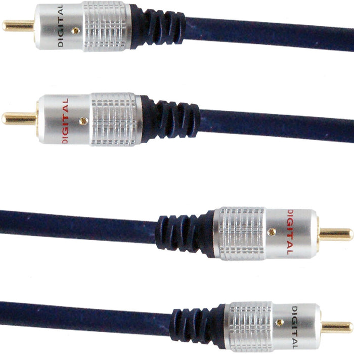 PRO 5m Twin Dual 2 RCA Male to Plug Interconnect Cable Lead Audio PHONO Amp Loops