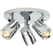 IP44 Bathroom Ceiling Spotlight Chrome Plate Triple Adjustable Round Oval Lamp Loops
