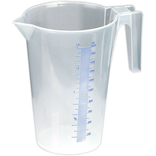 2 Litre Translucent Measuring Jug - Easy to Read Scale - Pouring Spout - Handle Loops