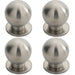4x Small Solid Ball Cupboard Door Knob 30mm Dia Stainless Steel Cabinet Handle Loops