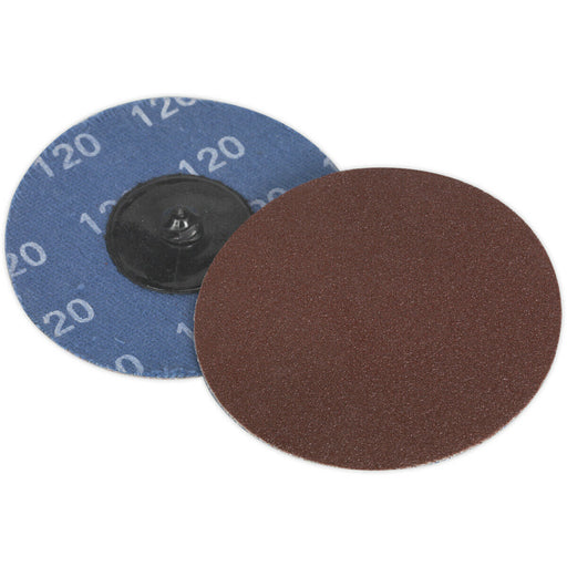 10 PACK - 75mm Quick Change Mini Sanding Discs - 120 Grit Aluminium Oxide Sheet Loops