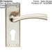Chunky Curved Tapered Handle on Euro Lock Backplate 150 x 50mm Satin Nickel Loops