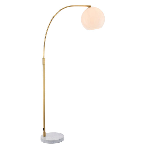 Floor Lamp Light Satin Brass & Opal Glass 40W E27 Complete Standing Lamp Loops