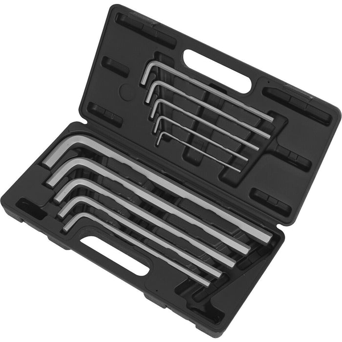 10 Piece Extra-Long Jumbo Hex Key Set - 130 - 340mm Length - 3mm to 17mm Size Loops