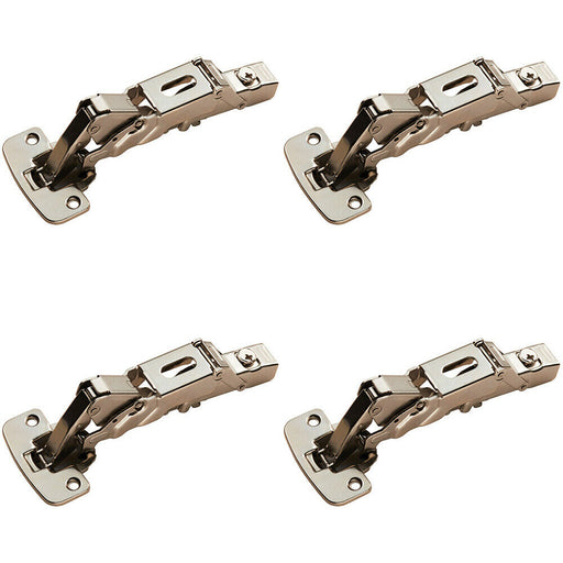 4x Soft Close Cupboard Hinges 170 Degree Opening Angle Bright Nickel Plate Loops