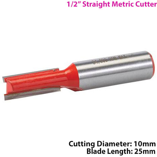 ½" SHANK 10mm x 25mm Tungsten Carbide Straight Router Bit Worktop Wood Cutter Loops