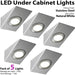 5x 2.6W LED Kitchen Wedge Spot Light & Driver Kit Stainless Steel Natural White Loops