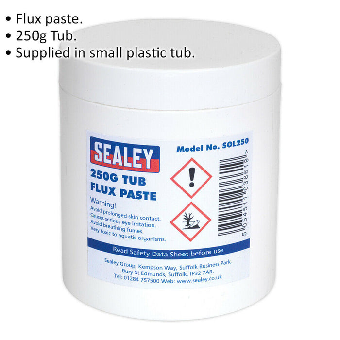 Quality Soldering Solder Paste Flux Grease 250g Tub - Avoid Dry Joints Lubricant Loops