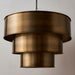 Hanging Ceiling Pendant Light AGED BRASS 3 Ring Metal Shade Lamp Bulb Holder Loops