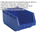 20 PACK Blue 210 x 335 x 165mm Plastic Storage Bin - Warehouse Part Picking Tray Loops