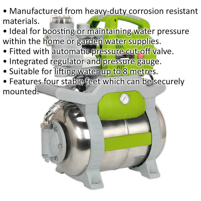 Surface Mounting Booster Pump - 50L/Min - Automatic Cut Out - 800W Motor - 230V Loops