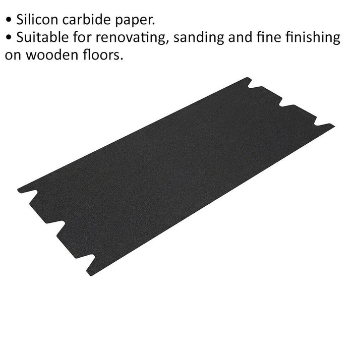 25 PACK Silicon Carbide Floor Sanding Paper Sheet - 205mm x 407mm - 100 Grit Loops