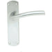 Door Handle & Latch Pack Satin Chrome Modern Arched Round Bar on Backplate Loops