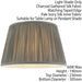 12" Elegant Round Tapered Drum Lamp Shade Charcoal Gathered Pleated Silk Cover Loops