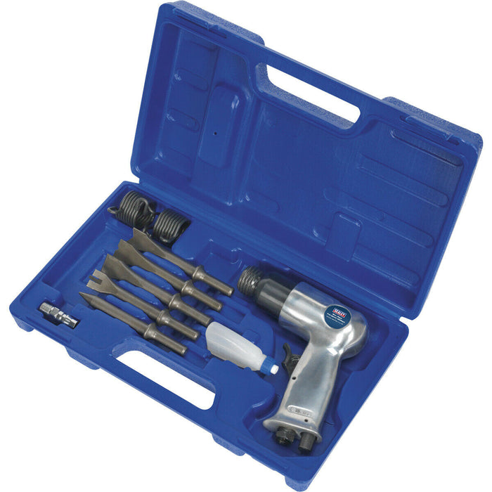 Medium Stroke Air Hammer & Chisel Kit - 1/4" BSP - 32mm Stroke - Storage Case Loops