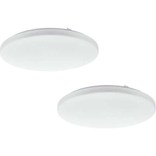 2 PACK Wall Flush Ceiling Light Colour White Shade White Plastic Bulb LED 33.5W Loops