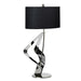 Table Lamp Black Shade Highly Polished Nickel Finish LED E27 60W Bulb Loops