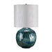 Table Lamp Ocean Blue Light Grey Faux Silk Shade Included Blue LED E27 60W Bulb Loops