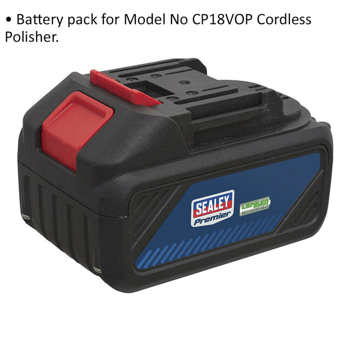 18V 4Ah Lithium-ion Power Tool Battery for ys03451 Cordless Orbital Polisher Loops