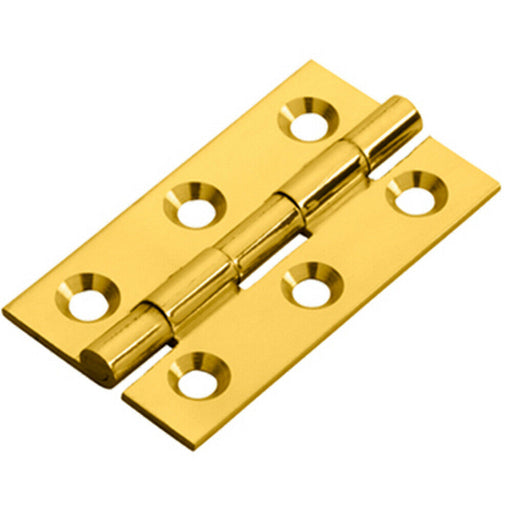 PAIR 50 x 28 x 1.5mm Cabinet Hinge Polished Brass Small Cupboard Door Loops