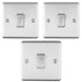 Light Switch Pack - 1x Intermediate & 2x Single - SATIN STEEL / Grey 2 Way 10A Loops
