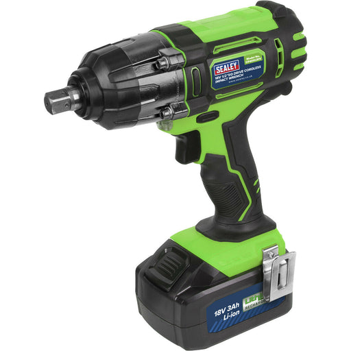 Cordless Impact Wrench - 1/2" Sq Drive - 18V 3Ah Lithium-ion Battery - High Vis Loops