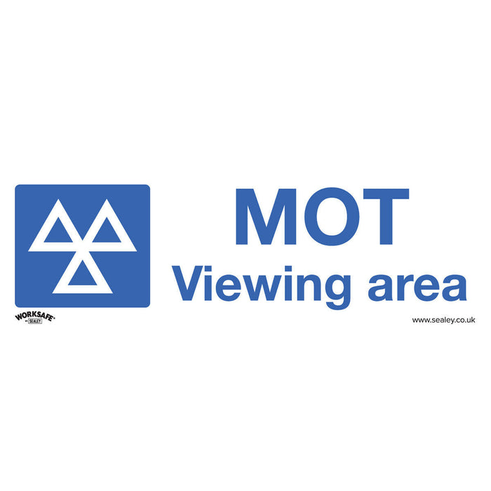 1x MOT VIEWING AREA Health & Safety Sign - Self Adhesive 300 x 100mm Sticker Loops